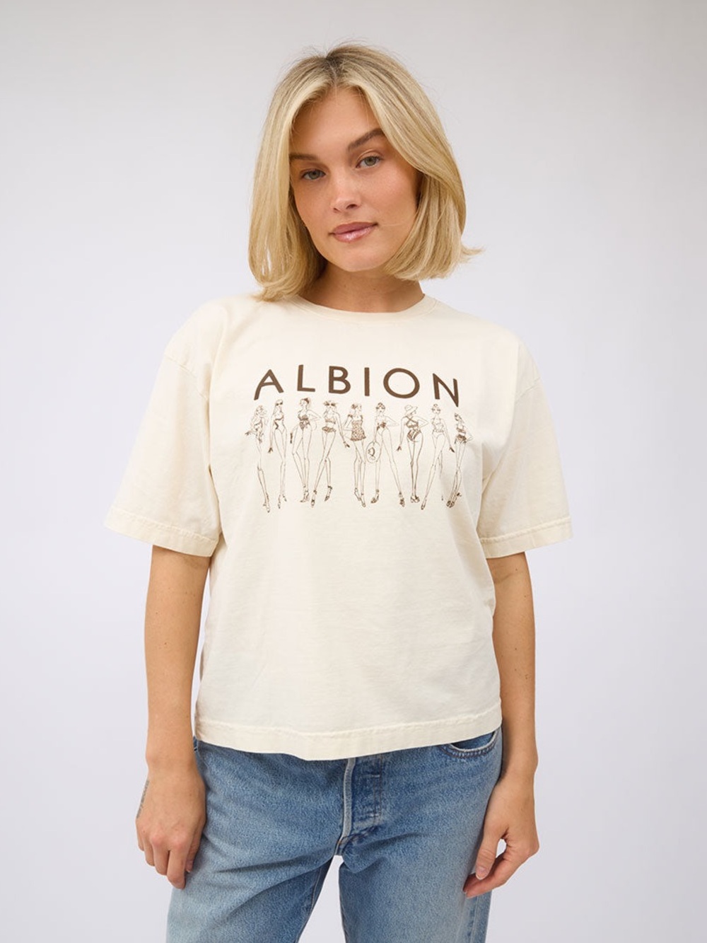 Albion Cream Graphic Short Sleeve Crew Tee